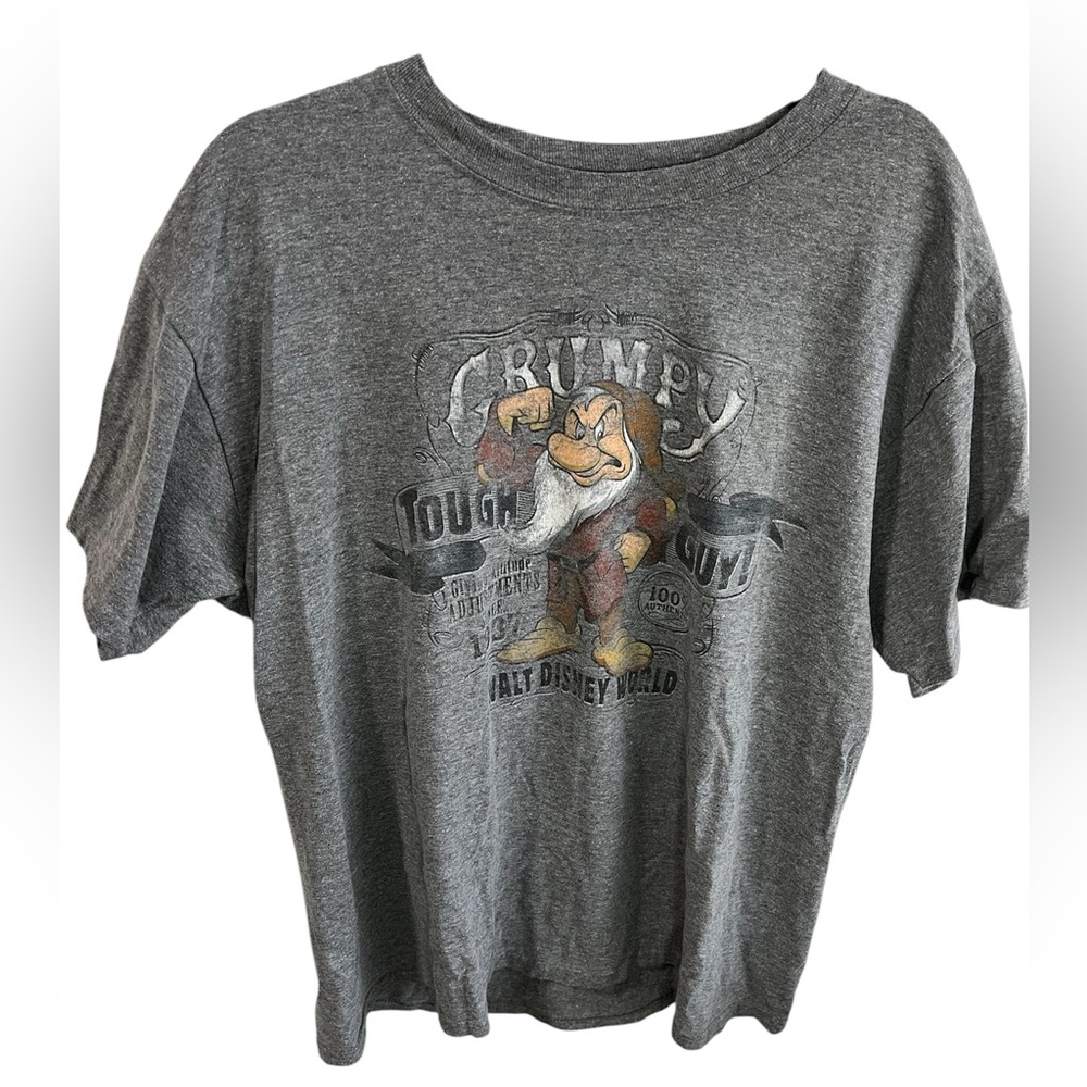 Grumpy Tshirt Walt Disney World Disney Land TOUGH GUY Short Sleeve Gray Men's L
